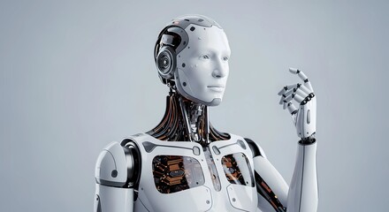 Futuristic Artificial Intelligence Robot &ndash; Concept of Human-Like Android in Modern Technology