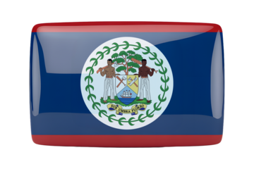 Belize flag with glossy effect for patriotic projects, travel or global business themes, celebrating Belizean pride and culture