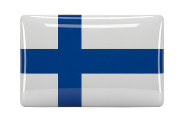 Obraz premium Finland flag with a glossy finish, a symbol of national pride, perfect for travel blogs, patriotic celebrations, and global event coverage