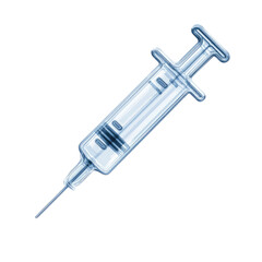 Transparent glass syringe with a needle, showing graduated markings for precise fluid measurement