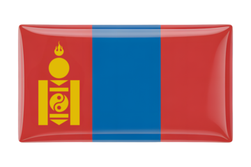 Showcase your Mongolian pride with this glossy flag emblem, perfect for cultural events, travel promotions, and patriotic themes