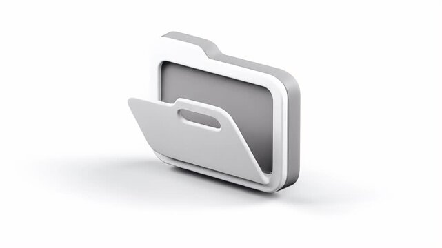 Sleek 3D Animated Folder Icon: Modern Minimalist Design