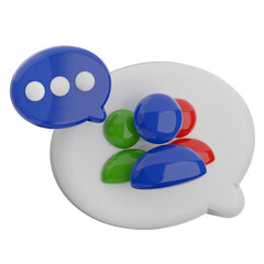 3D Render of Social Forum Icon on Transparent Background Illustrating Community Interaction and Digital Communication