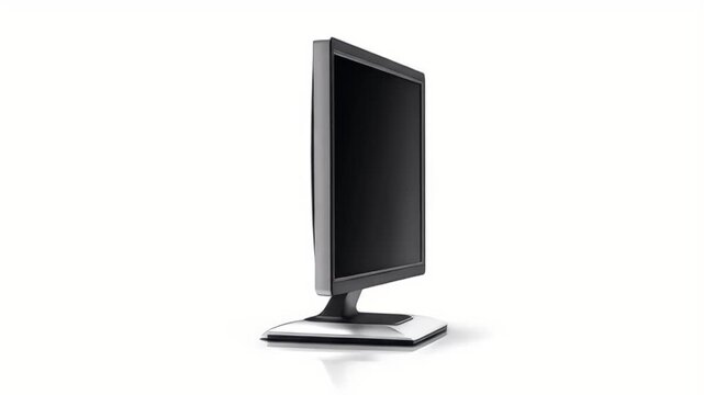 Sleek Black Computer Monitor:  High-Resolution Display, Modern Design, Blank Screen, Ready for Your Content