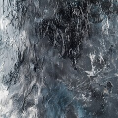 Abstract Dark Gray Textured Background, Rough Surface, Stone Wall, Grunge Pattern, Silver Metal, Industrial Design, Modern Art