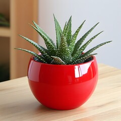 Stunning Aloe Vera Plant in Red Pot Home Decor