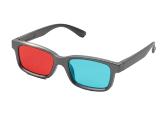 Stylish 3D glasses with red and blue lenses for immersive movie experiences, entertainment