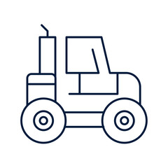 Simple Outline Tractor Icon Isolated on Transparent Background