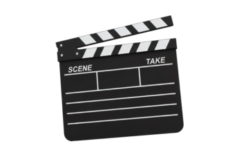 Classic film clapperboard ready for action, capturing cinematic moments, perfect for media projects