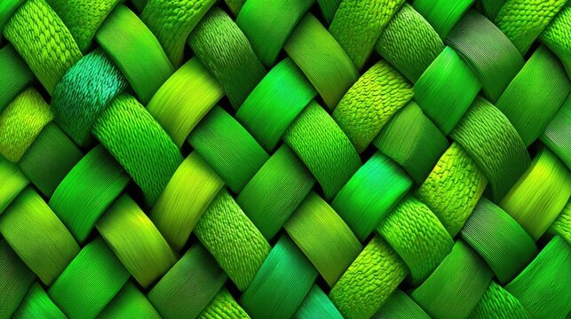Abstract Green Woven Pattern Design