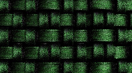 Abstract Green Pixel Pattern on a Dark Background
