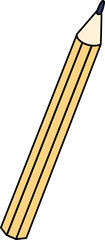 A simple cartoonish yellow pencil sharpened to a point with a dark tip