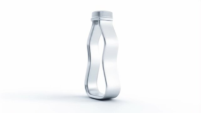Sleek Silver Bottle: 3D Render Animation, Product Mockup, Minimalist Design