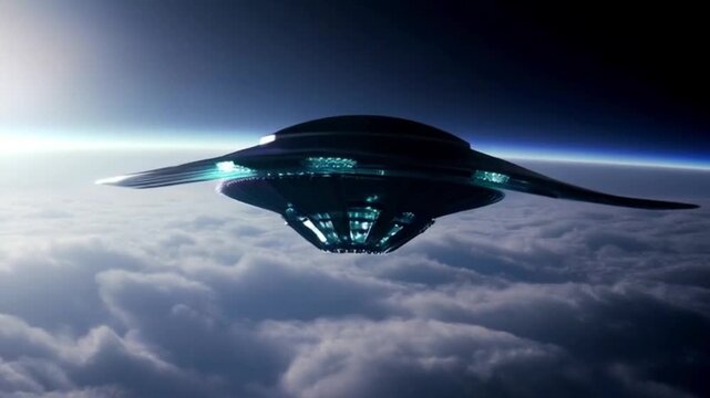 spaceship flying in the sky