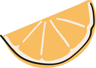 A stylized orange slice with radiating segments