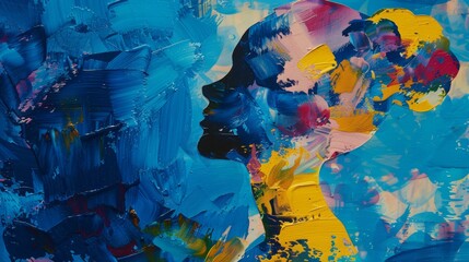 Exploring mental health  an abstract collage reflecting inner balance and emotional healing journey