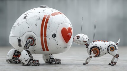 Advanced humanoid robot and cyber dog high resolution image