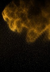 Abstract Golden Dust Glow Background on Black – Elegant Magical Sparkle Design