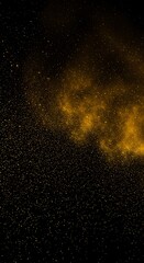 Abstract Golden Dust Glow Background on Black – Elegant Magical Sparkle Design