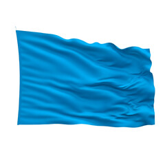 Waving Blue Flag on Black Background