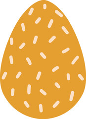 A textured orange Easter egg with white speckles