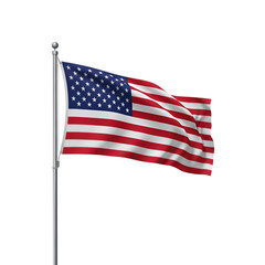 Fototapeta premium Waving American Flag on a Pole