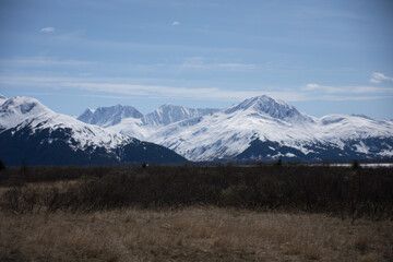 snow covered mountains