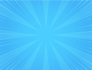 Manga comic effect banner with speed rays. Comicbook frame with blue action lines, speed effect on transparent background. Cartoon strips for decoration.
