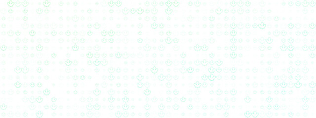 Abstract green leaf outline pattern on white background, creating a subtle organic and natural texture with varying sizes and opacities.