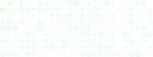 Seamless green leaf pattern with varying sizes and shades on a white background, creating a fresh and organic decorative design