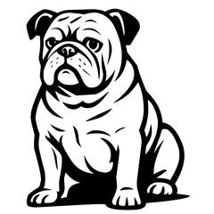 Cute Bulldog silhouette, vector SVG