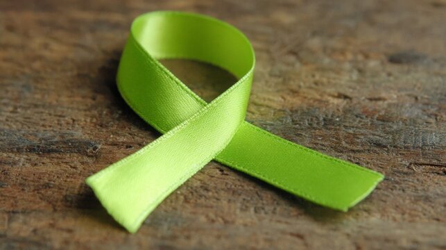 Lime green ribbon for Mental health illness, Lymphoma Cancer Awareness, Lyme Disease, Spinal Cord Injuries, Kabuki Syndrome, Duchenne Muscular Dystrophy, and Sexually Transmitted diseases