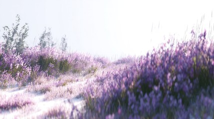 Pastel Pink And Purple Flower Meadow Path