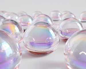 Abstract Iridescent Bubbles Composition