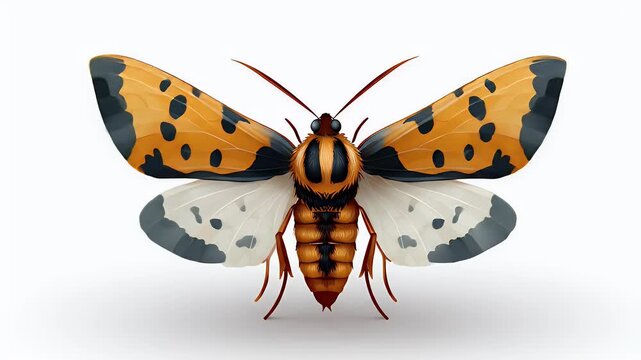 Stunning Detailed Close-Up of a Vibrant Orange and Black Moth