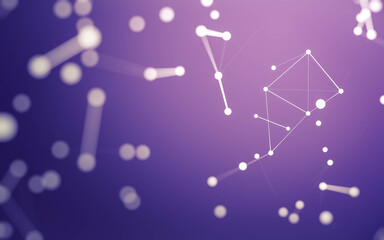 Fototapeta premium Abstract background. Molecules technology with polygonal shapes, connecting dots and lines. Connection structure. Big data visualization.