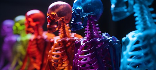 Tiny figures from life skeleton ,generative AI