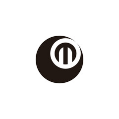 Letter m in moon, geometric symbol simple logo vector