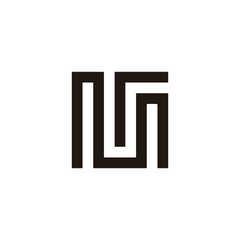 Letter r and M square geometric symbol simple logo vector