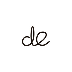 Letter d e line, connect geometric symbol simple logo vector