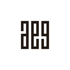 Letter aeg square rectangle geometric symbol simple logo vector
