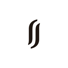 Letter SJ leaf geometric symbol simple logo vector