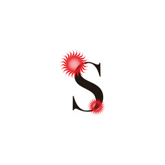 Fototapeta premium Letter S flowers geometric symbol simple logo vector