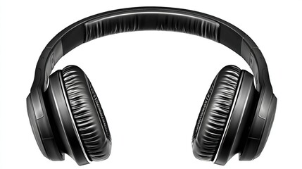 Black over-ear headphones with padded headband on a white background