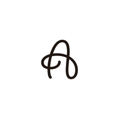 Letter A rope geometric symbol simple logo vector