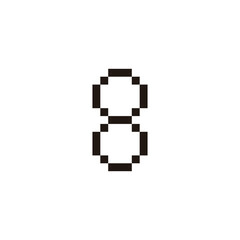 Letter 8 pixel geometric symbol simple logo vector