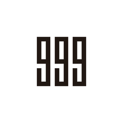Number 999 square geometric symbol simple logo vector
