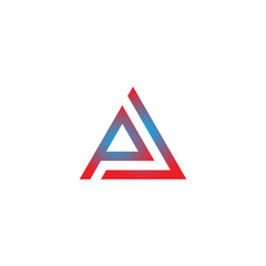 Letter P and j triangle geometric symbol simple logo vector