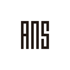 Letter A, n and s square, rectangles geometric symbol simple logo vector