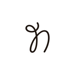 Letter h rope geometric symbol simple logo vector